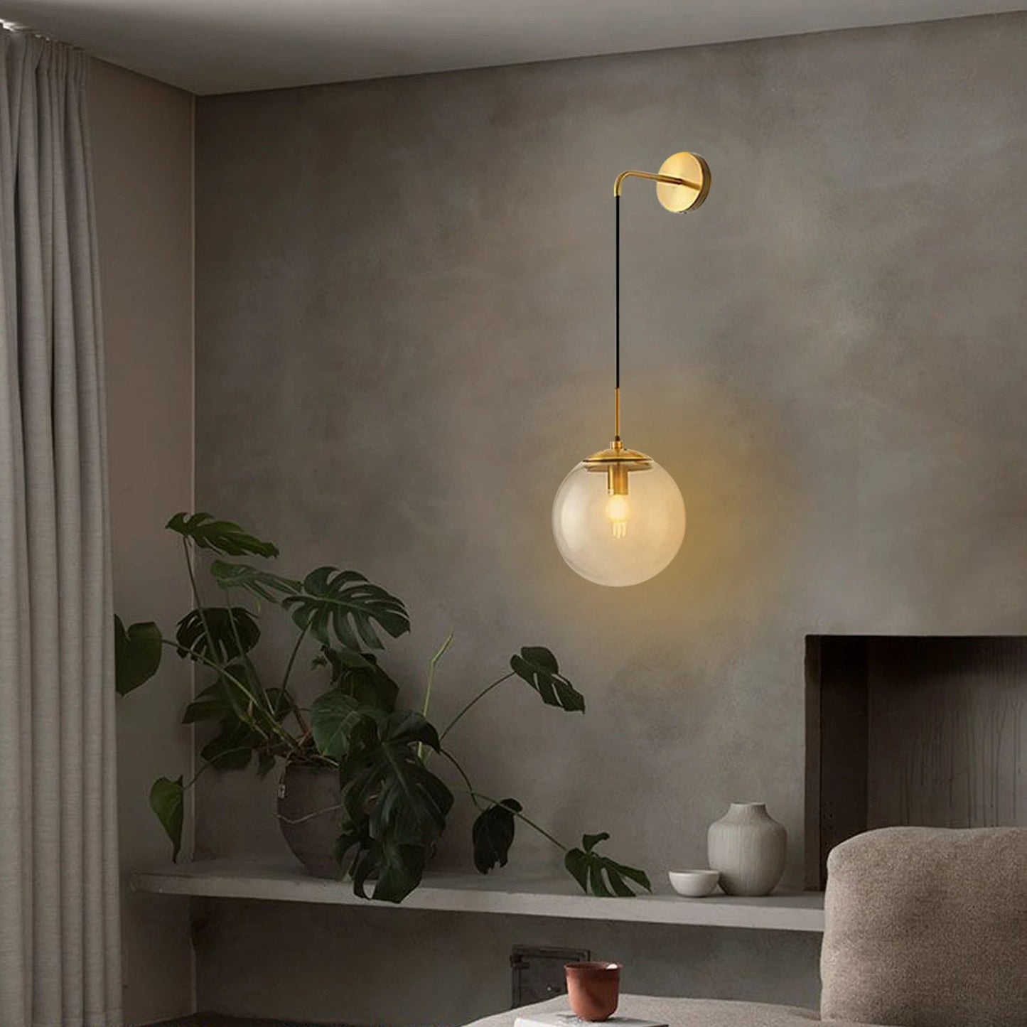 Nordic Glass Ball Wall Light for Living Room Interior Bedroom Wall