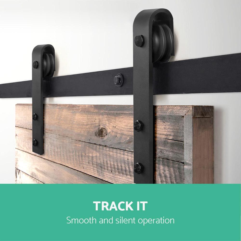 Cefito Sliding Barn Door Hardware Track Set 2.44m Roller Kit Slide