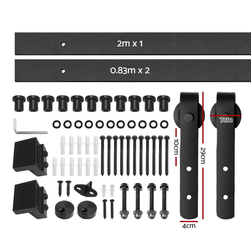 Cefito Sliding Barn Door Hardware Track Roller Set 3.66m Slide Office