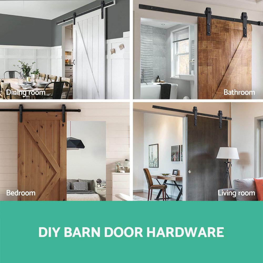 Cefito Sliding Barn Door Hardware Track Roller Set 3.66m Slide Office