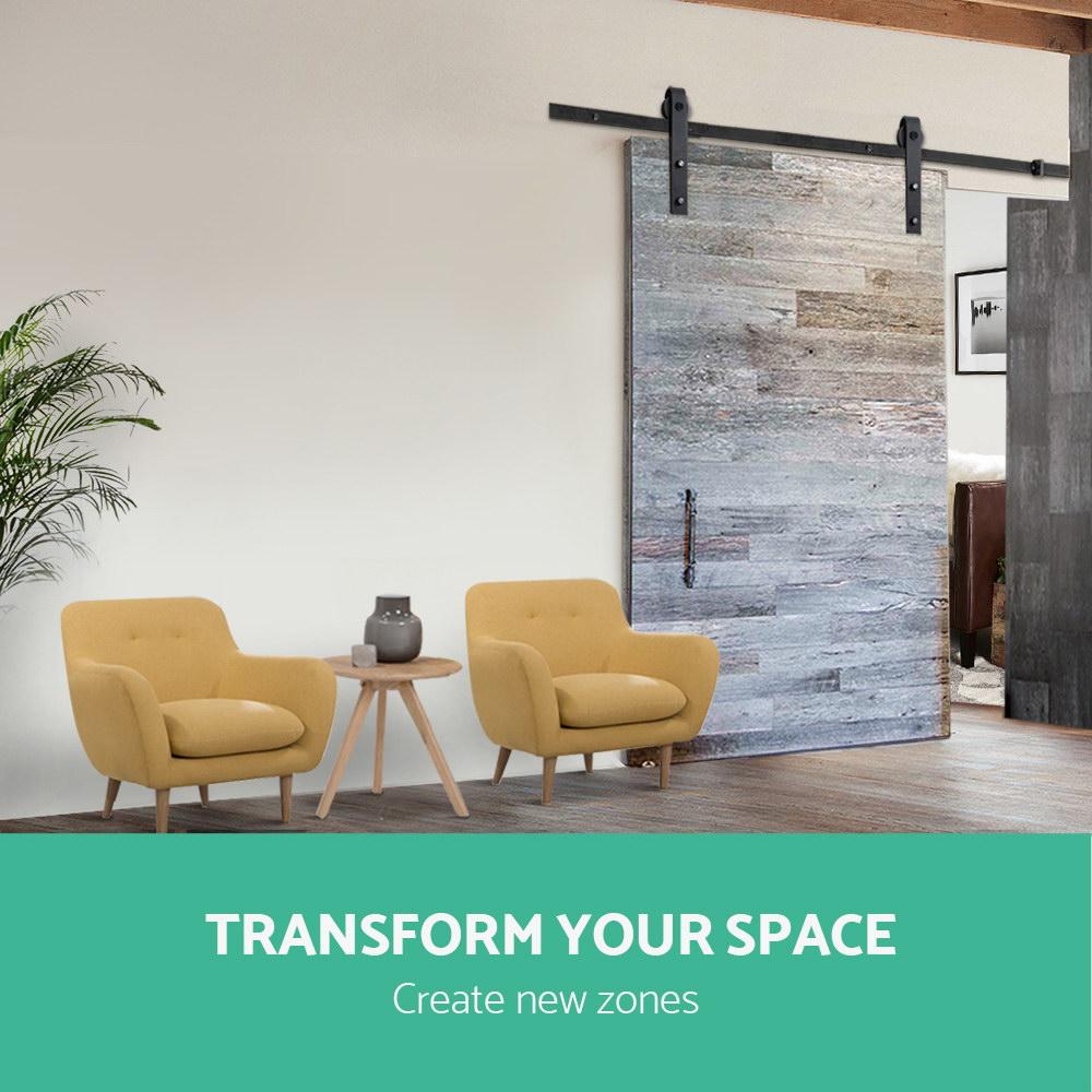 Cefito Sliding Barn Door Hardware Track Roller Set 3.66m Slide Office