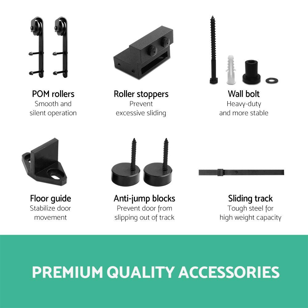 Cefito Sliding Barn Door Hardware Track Roller Set 3.66m Slide Office