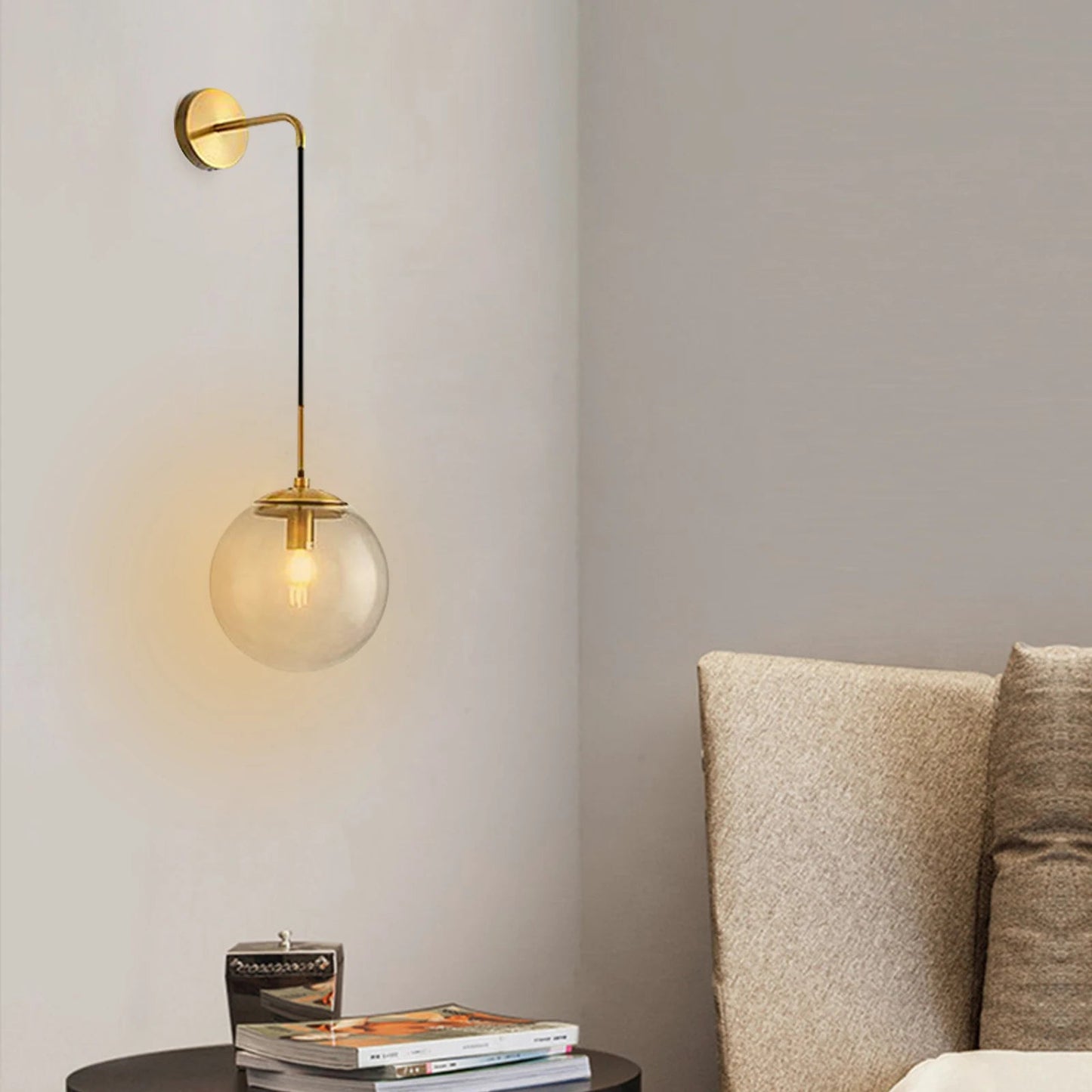 Nordic Glass Ball Wall Light for Living Room Interior Bedroom Wall