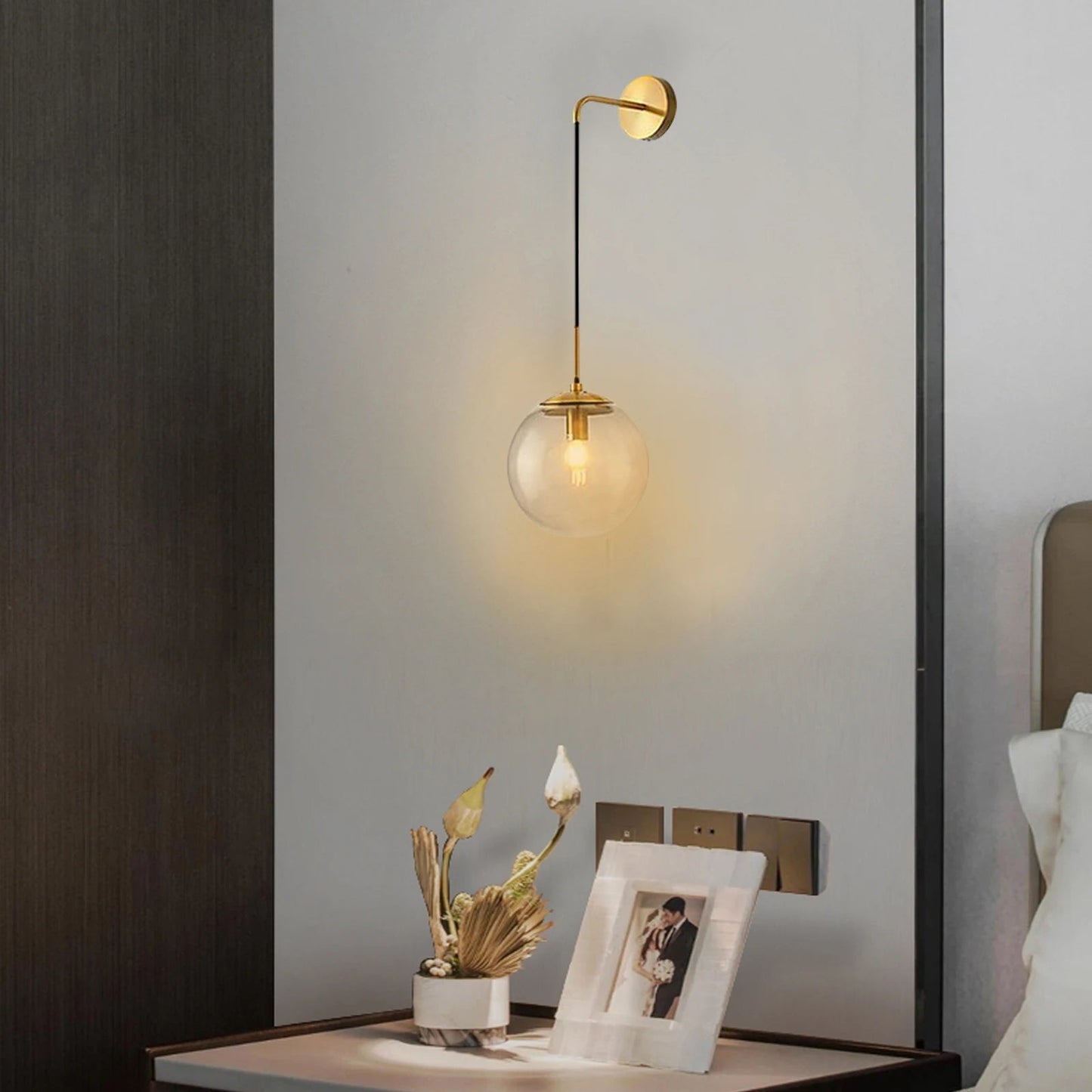 Nordic Glass Ball Wall Light for Living Room Interior Bedroom Wall